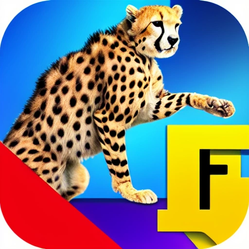 App icon, Fast, Speed, Cheetah, Letter P