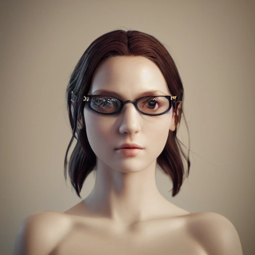 complex 3d render ultra detailed of a beautiful porcelain geek girl, 150 mm, beautiful studio soft light, rim light, vibrant details, luxurious cyberpunk, hyperrealistic, elegant, beautiful background, octane render, 8k