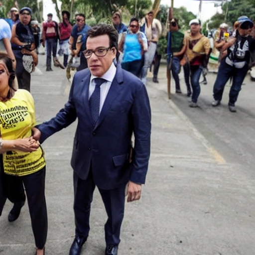 presidente Gustavo Petro de Colombia lucha contra los Avengers