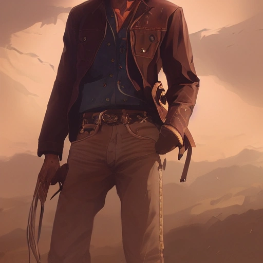 arcane style, cowboy, clint eastwood, detailed waist up portrait, cell shaded, 4 k, concept art, by wlop, ilya kuvshinov, artgerm, krenz cushart, greg rutkowski, pixiv. cinematic dramatic atmosphere, sharp focus, volumetric lighting, cinematic lighting, studio quality