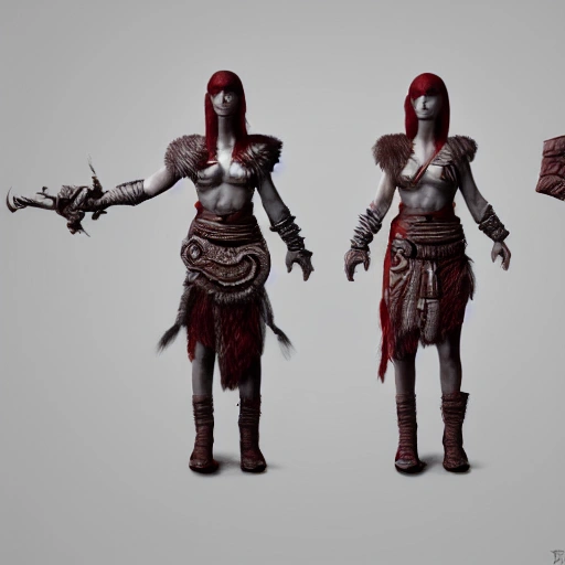 god of war girl,symmetry, 3D