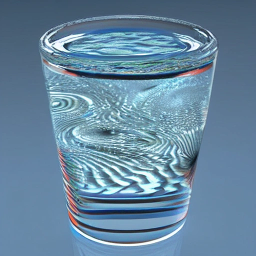 vaso de agua, 3D, Trippy, Trippy