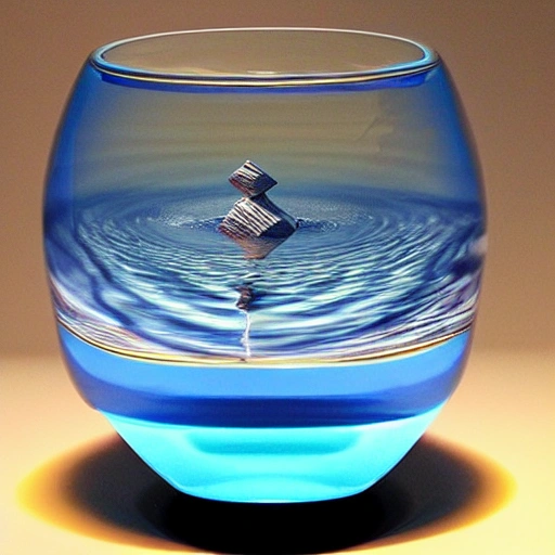 vaso de agua, 3D, Trippy, Trippy, Trippy