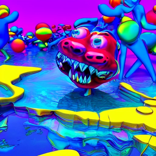 , 3D, Trippy, Cartoon