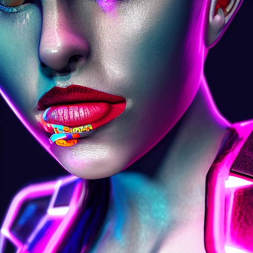 side close up portrait of nillie elish, detailed face, spotlight, cyberpunk city, wired, multicolored, vibrant high contrast, hyperrealistic, photografic, 8k, epic ambient light, octane render nsfw

