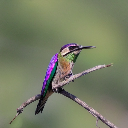 colibrí en una rama de cerezo
