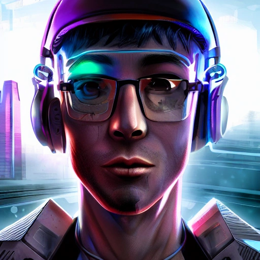 gamer, cyberpunk, detailed face
