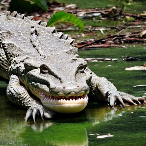 breed crocodile whit a  coconut
