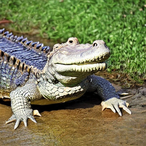 breed crocodile with a  coconut
