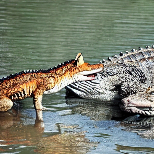 breeded crocodile with fox