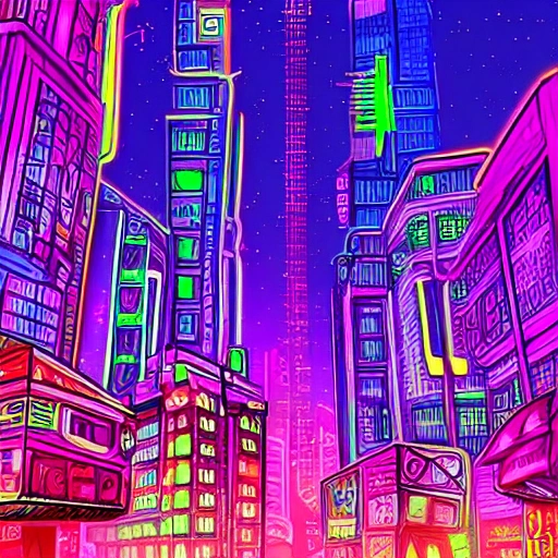 neon city,1080x1920 pixels,, Trippy