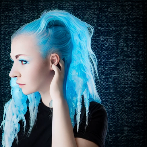 gamer, cyberpunk, frozen hair with ice
