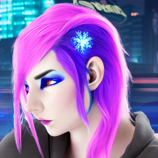 gamer, cyberpunk, frozen hair with ice
