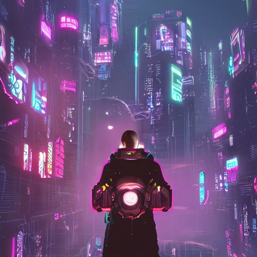  cyberpunk men, face, little beard, axie infinity
