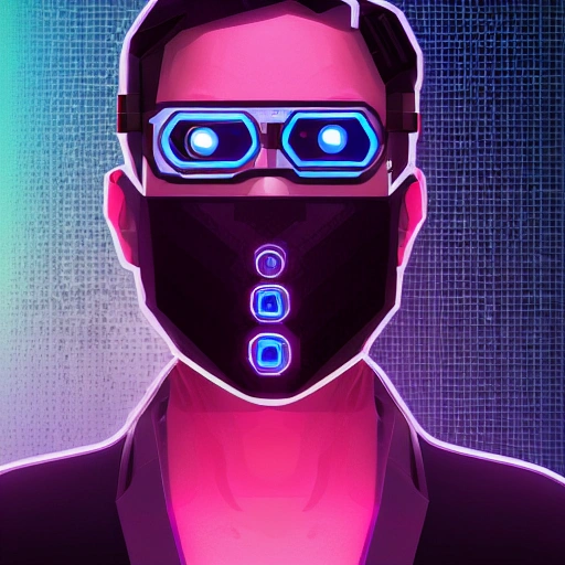  cyberpunk gamer, face, little beard, 