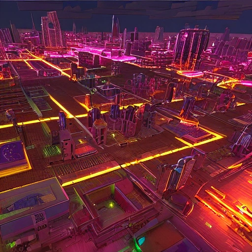 ciberpunk city, spotlight, realistic, high quality, detailed, neon ligths