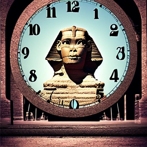 surrealism, sphinx,  clock, smartphone


