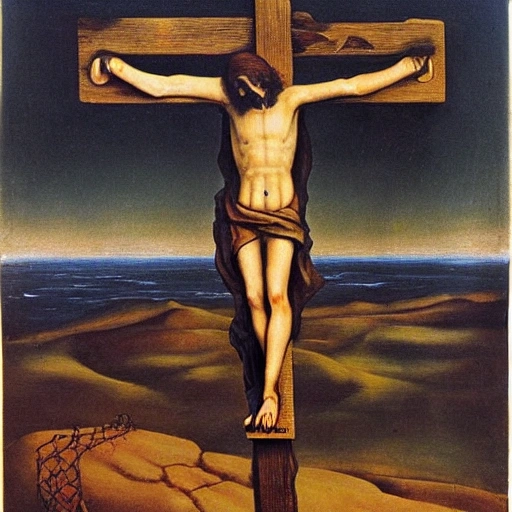 surrealism, crucification of christ


