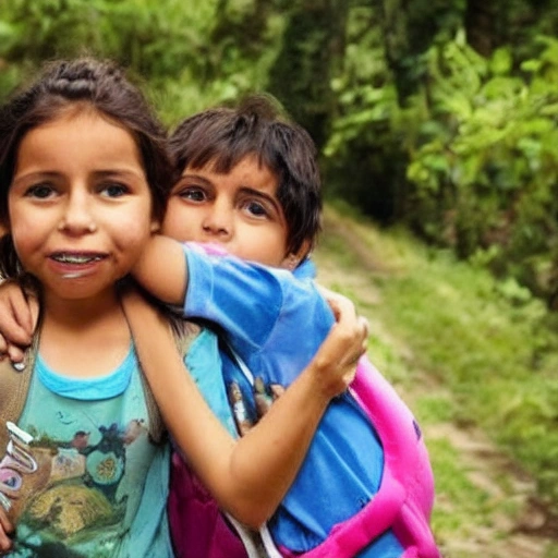 Los niños lloraban o lanzaban gritos de felicidad que se fundían con la claridad del firmamento hasta hacerse de su misma naturaleza. 