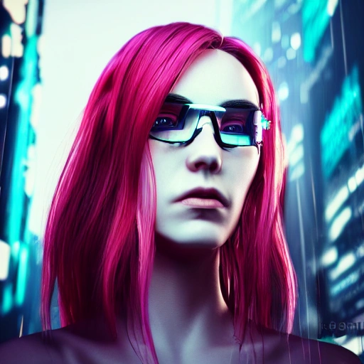 side close up portrait of 1 cyberpunk girl, detailed face, spotlight, cyberpunk city, wired, multicolored, vibrant high contrast, hyperrealistic, photografic, 8k, epic ambient light, octane render