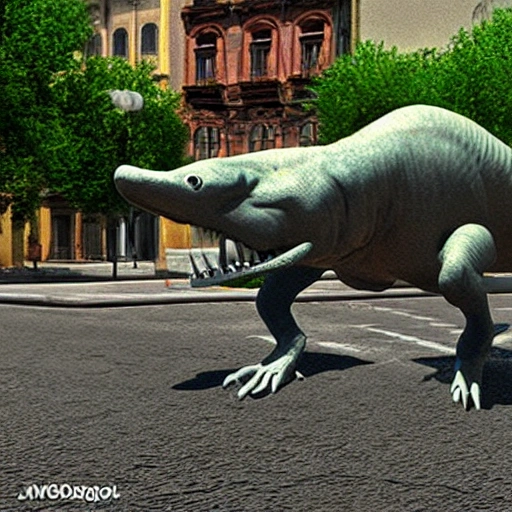 Dino testigo de Jehová predicando 3d calle de fondo