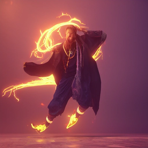 A sorcerer who casts gravity spells, multicolored, vibrant high contrast, hyperrealistic, photografic, 8k, epic ambient light, octane render