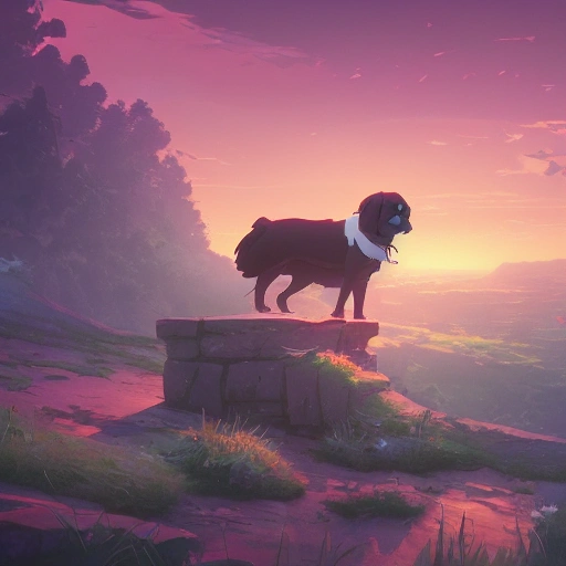 a robtic dog ,high quality, high resolution,by makoto shinkai,Anton Fadeev, thomas kinkade,greg rutkowski

