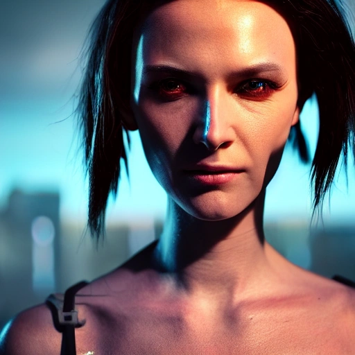 side close up portrait of 1 cyberpunk girl, detailed face, spotlight, cyberpunk city, wired, multicolored, hyperrealistic, photografic, 8k, epic ambient light, octane render