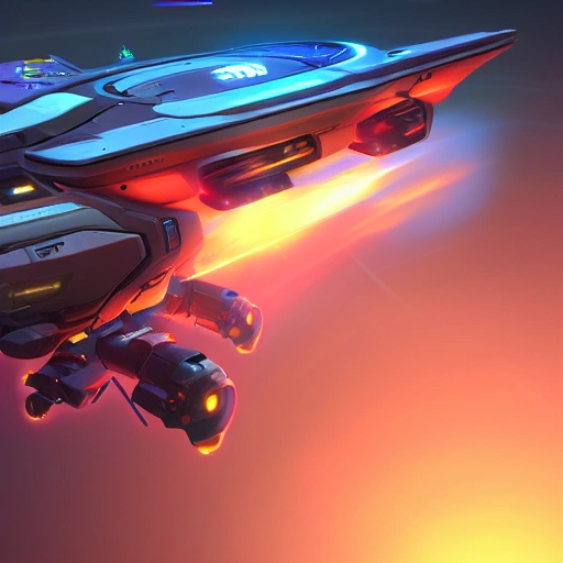 sci fi space ship, overwatch, 2d top down, game asset - Arthub.ai