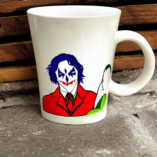 plantilla para taza sublimada, tema; amor con personajes joker, Cartoon