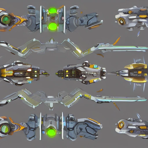 sci fi space ship, overwatch, 2d top down, game asset, top view, symmetrical