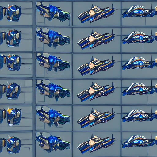 sci fi spaceship, overwatch, starcraft, 2d top down, game asset, "top view", symmetrical, sharp and crisp lines, flat shading, sprite sheet, top model, artstation, pixel perfect, no blurry, no glow, no fuzzy, no watermark