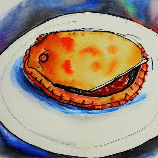 Empanada frita con casco de bombero, Water Color