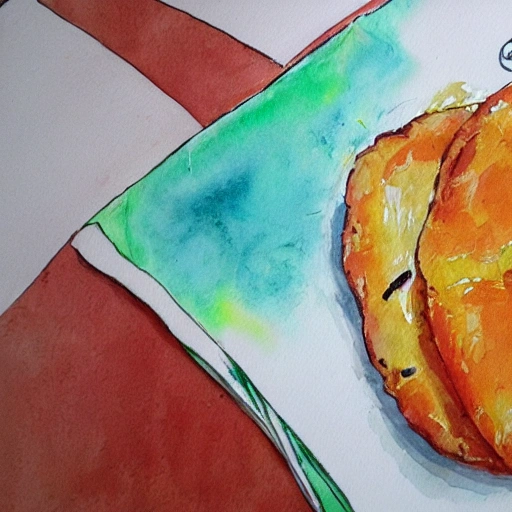 Empanada frita con casco de bombero, Water Color