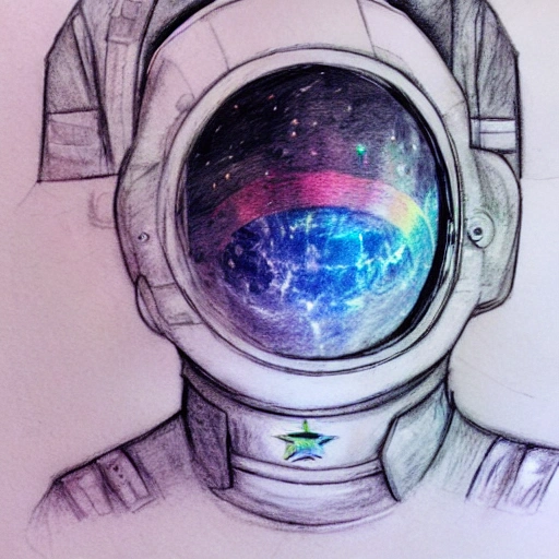 guerrero astronauta del futuro, Trippy, Pencil Sketch, Water Color, 3D