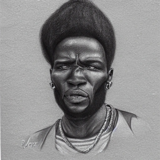 hombre guerrero africano 
Pencil Sketch