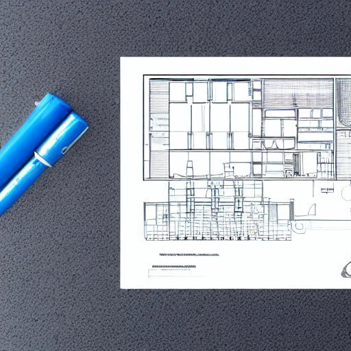 edificio surgiendo de blueprints, realista