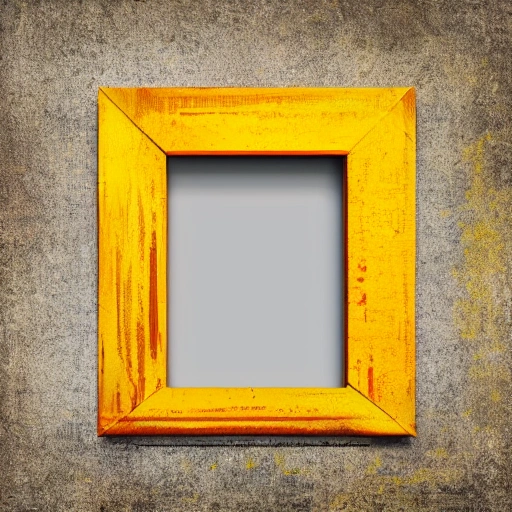 Frame with yellow with red without background