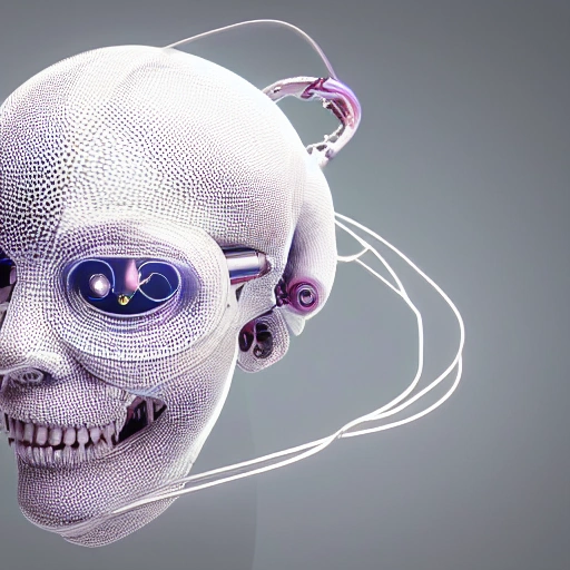 complex 3d render ultra detailed of a beautiful porcelain human brain, cyborg, robotic parts, 150 mm, beautiful studio soft light, rim light, vibrant details, luxurious cyberpunk, lace, hyperrealistic, cable electric wires, microchip, elegant, beautiful background, octane render, H. R. Giger style, 8k