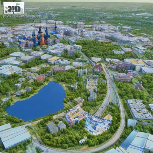 Toretsk city in Ukraine, 3D