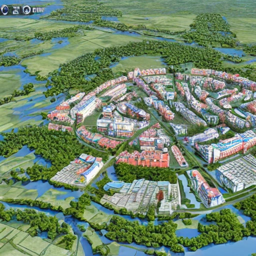 Toretsk city in Ukraine, 3D