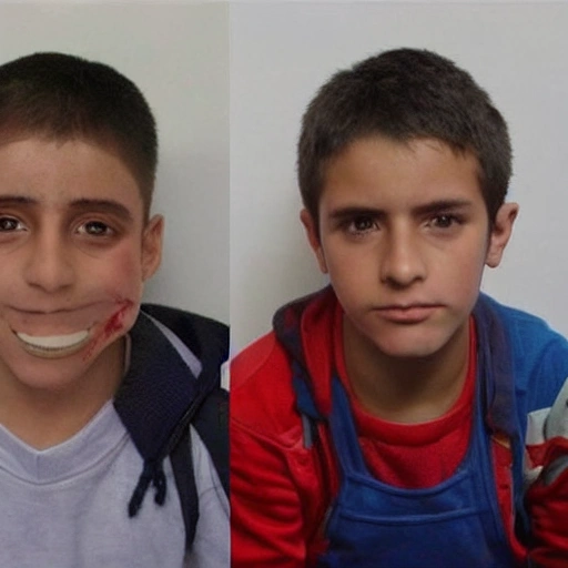 dos hermanos de 13 años y 11 años y una hermana de 7 años