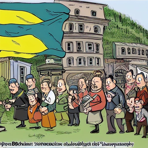 Bachmut city in Ukraine, Cartoon