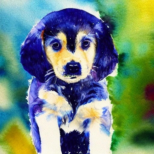 the most beautiful puppy, Water Color