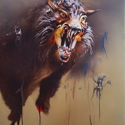 animal by Simon Bisley-HD, Oil Painting