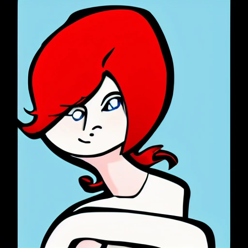 Pale Girl With Red Hair Cartoon Arthub Ai