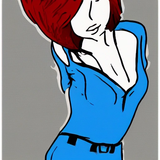 Pale Girl With Red Hair Cartoon Arthub Ai