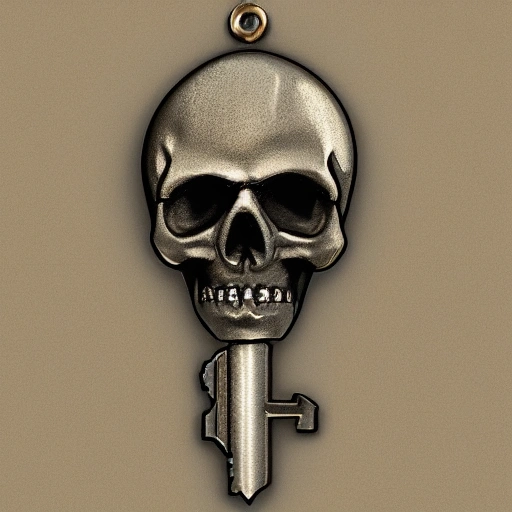 Key, 3d, simple, skull, old
