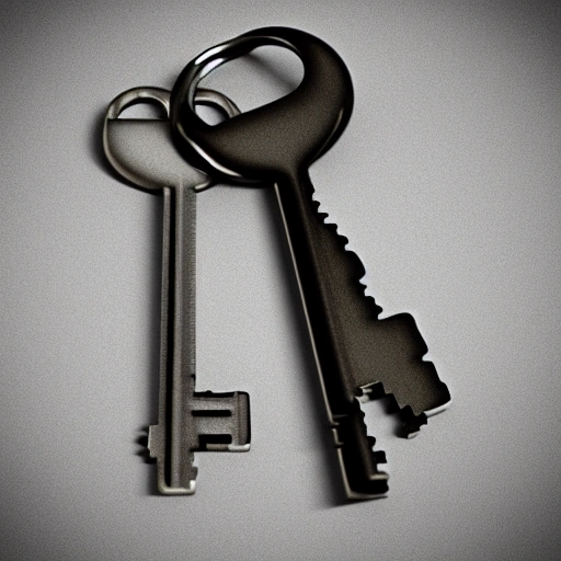 Key, 3D, old, gray, simple