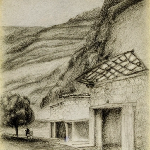 Pobladores en Palmira, Valle del Cauca, año 1800, Pencil Sketch